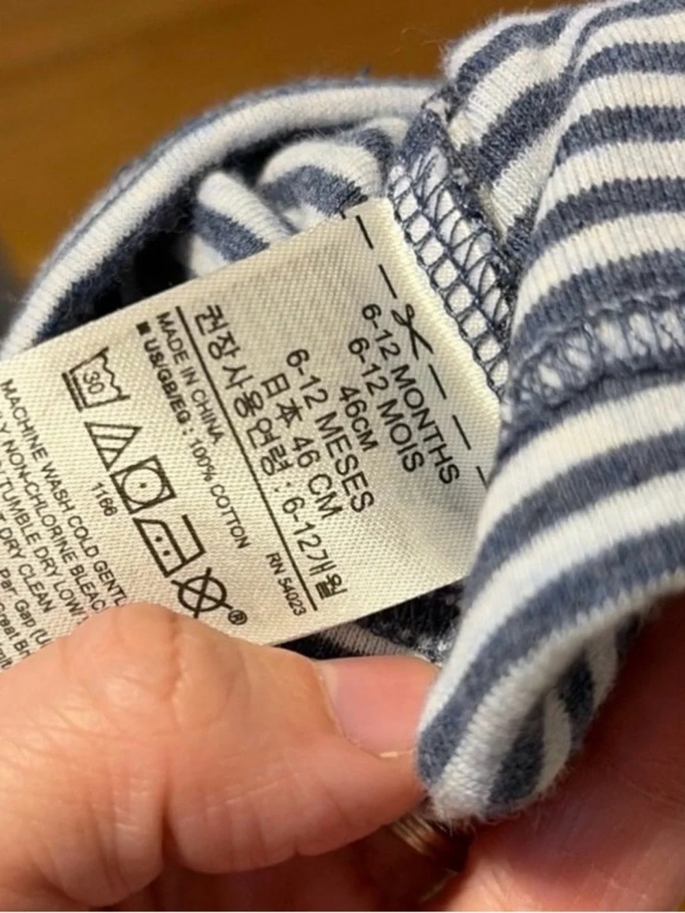 GAP Baby Striped Hat in Navy and White with Bear Ear Detail on top